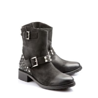 Buffalo Biker Boots aus schwarzem Nubukleder