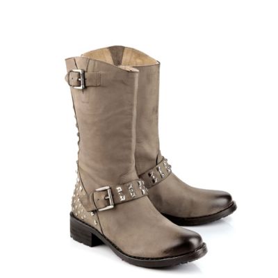 Buffalo Biker Boots aus beige-farbenem Nubukleder