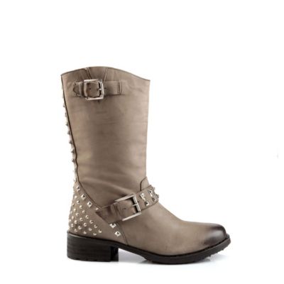 Buffalo Biker Boots aus beige-farbenem Nubukleder