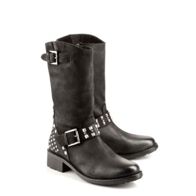 Buffalo Biker Boots aus Nubukleder mit Nieten