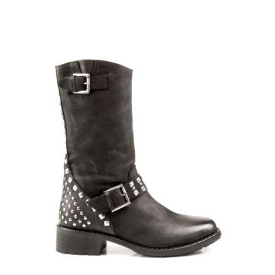 Buffalo Biker Boots aus Nubukleder mit Nieten
