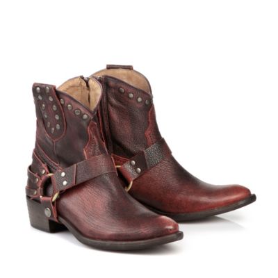 Buffalo Cowboy-Stiefel aus Leder in weinrot
