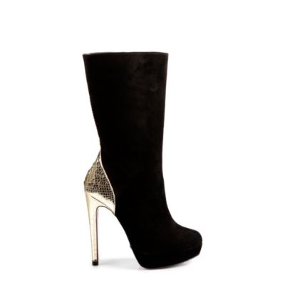 Buffalo Plateau-Stiefel aus schwarzem Veloursleder