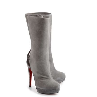 Buffalo Plateau-Stiefel aus grauem Veloursleder