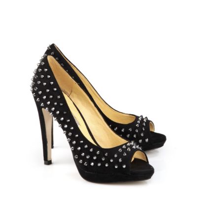 Buffalo Peep Toes in Velourslederoptik