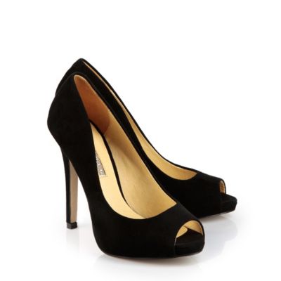 Buffalo Plateau Peep Toes aus Veloursleder