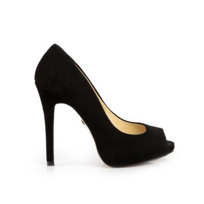 Buffalo Plateau Peep Toes aus Veloursleder