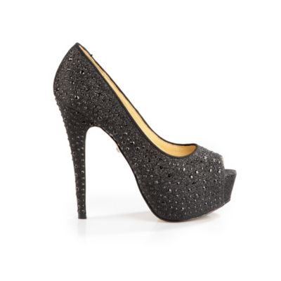 Buffalo Plateau Peep Toes in Glitzeroptik