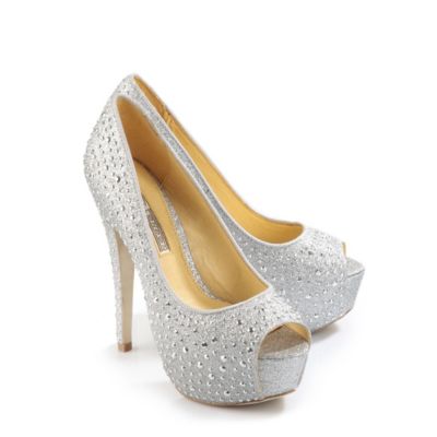 Buffalo Plateau Peep Toes in Glitzeroptik