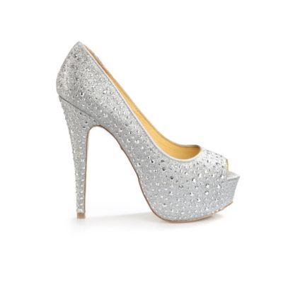 Buffalo Plateau Peep Toes in Glitzeroptik