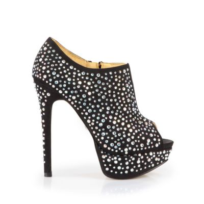 Buffalo Peep Toe Booties mit dekorativen Strass-Steinchen