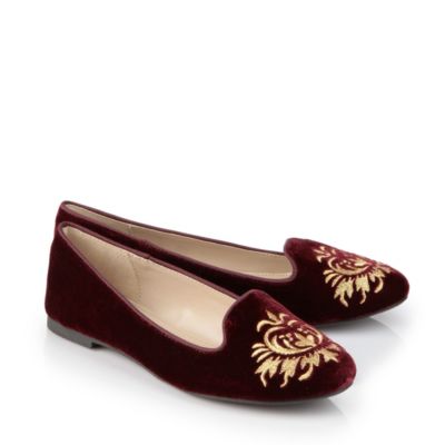 Buffalo Loafer aus Samt in weinrot