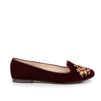 Buffalo Loafer aus Samt in weinrot