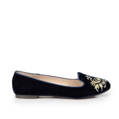 Buffalo Loafer aus DUNLKELBLAUEM Samt