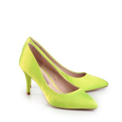 Buffalo Ballerina aus neongr&uuml;nem Satin