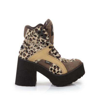 Buffalo Plateau-Stiefelette in Leo-/Felloptik