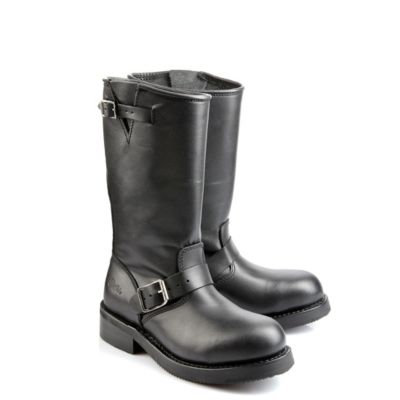 Buffalo Biker Boots aus schwarzem Leder