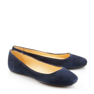 Buffalo Ballerina aus DUNKELBLAUEM Veloursleder
