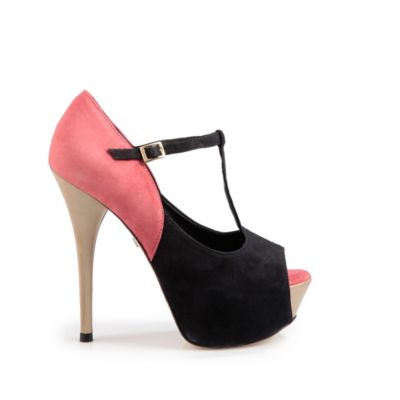 Buffalo Plateau-Sandalette aus Veloursleder