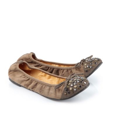 Buffalo Ballerina in Velourslederoptik mit Nieten