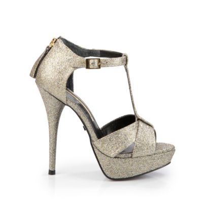 Buffalo Plateau-Sandalette in Glitteroptik