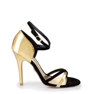 Buffalo Sandalette aus schwarzem Veloursleder