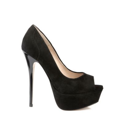 Buffalo Plateau-Peep-Toe aus Veloursleder