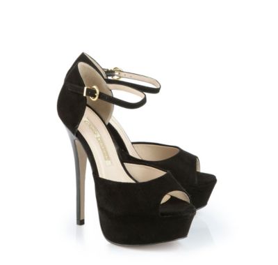 Buffalo Plateau-Sandalette aus Veloursleder