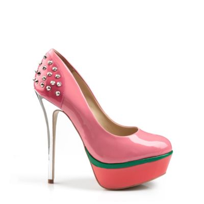 Buffalo Plateau-Pumps aus Lackleder