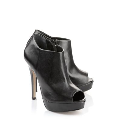 Buffalo Peep Toe Booties aus Leder/Lackleder