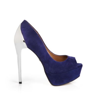Buffalo Plateau Peep Toe in dunkellila