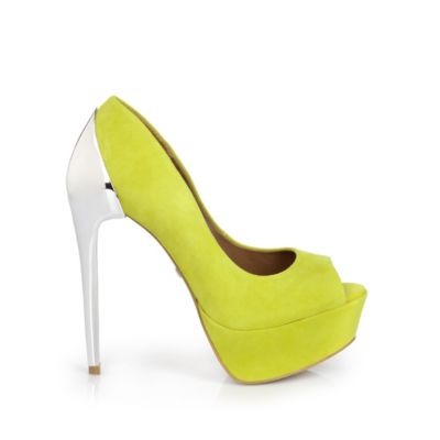 Buffalo Plateau Peep Toe in limetten-gr&uuml;n