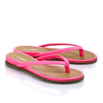Buffalo Zehensandale in neonpink-farbener Lederoptik