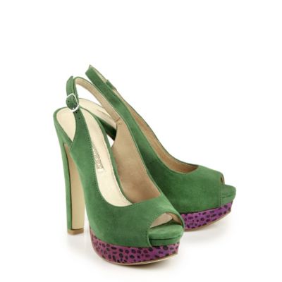 Buffalo Plateau-Sandalette aus Veloursleder