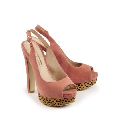 Buffalo Plateau-Sandalette aus Veloursleder in orange