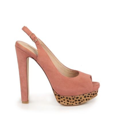 Buffalo Plateau-Sandalette aus Veloursleder in orange