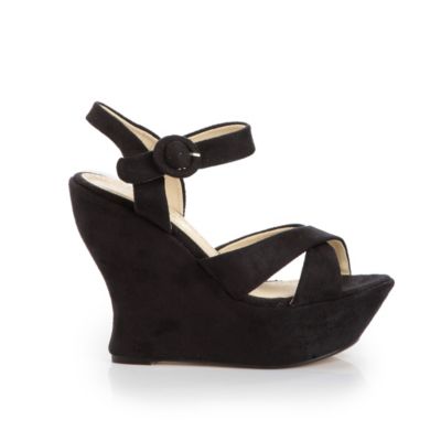 Buffalo Keilsandalette in Velourslederoptik