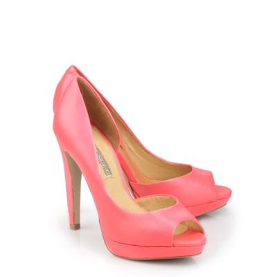 Buffalo Plateau Peep Toes in Lederoptik