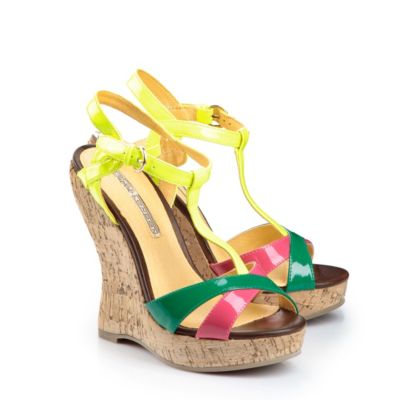 Buffalo Keilsandalette aus Lackleder