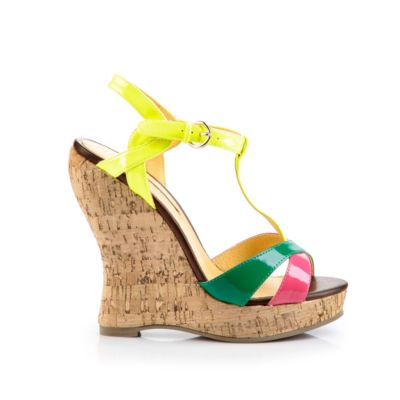 Buffalo Keilsandalette aus Lackleder