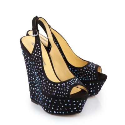 Buffalo Keilsandalette mit schimmernden Strass-Steinchen