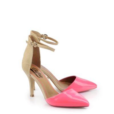 Buffalo Pumps in beige-farbener Lederoptik