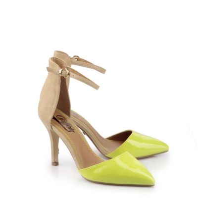 Buffalo Pumps in beige-farbener Lederoptik