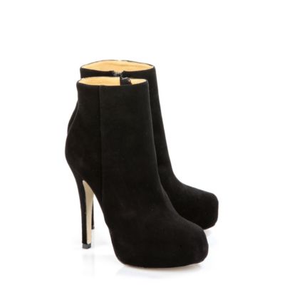 Buffalo Plateau-Stiefelette aus schwarzem Veloursleder