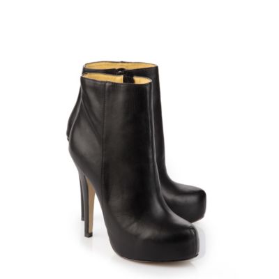 Buffalo Plateau-Stiefelette aus schwarzem Leder