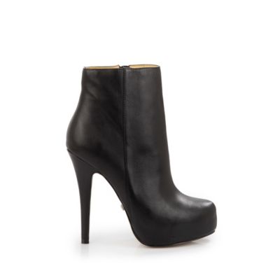 Buffalo Plateau-Stiefelette aus schwarzem Leder