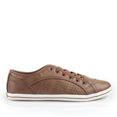 Buffalo Sneaker in cognac-farbener Lederoptik