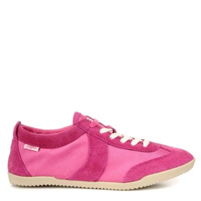 Buffalo Sneaker aus pink-farbenem Textil mit edlen Veloursledereins&auml;tzen