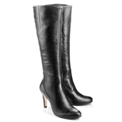 Buffalo Schmalschaft-Stiefel aus schwarzem Leder