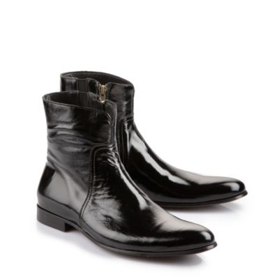Buffalo Herren-Stiefelette aus schwarzem Lackleder
